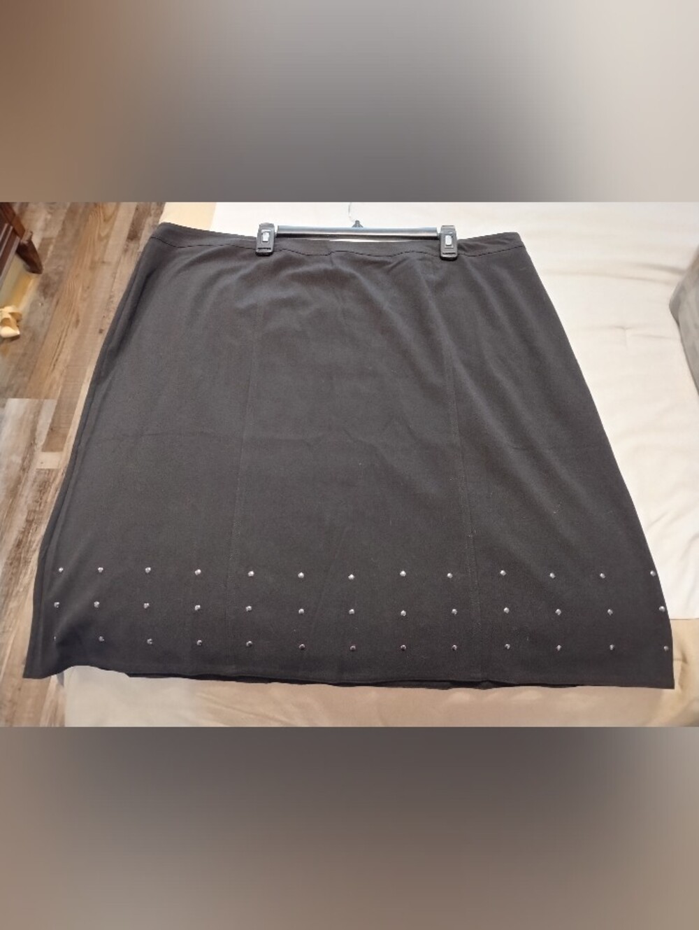 Black Studded A-Line Women's Skirt